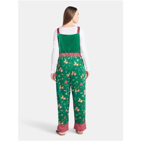 Christmas Teddy Bear Jumpsuit, Women’s Ugly Party Comfy Festivities Jumpsuit - Picture 2 of 3